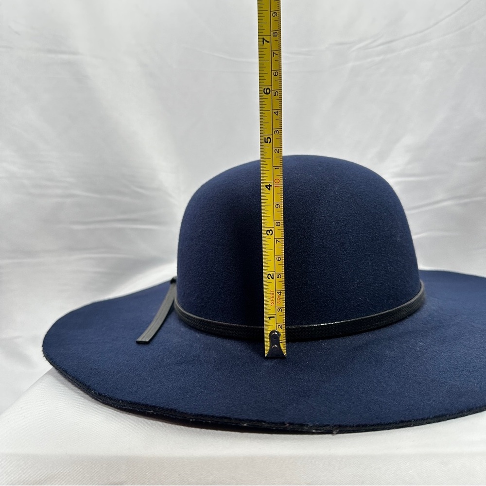 San Diego Hat Co Four Buttons Wool Felt Floppy Fedora Boho Navy O/S Fall Hat - Picture 9 of 12